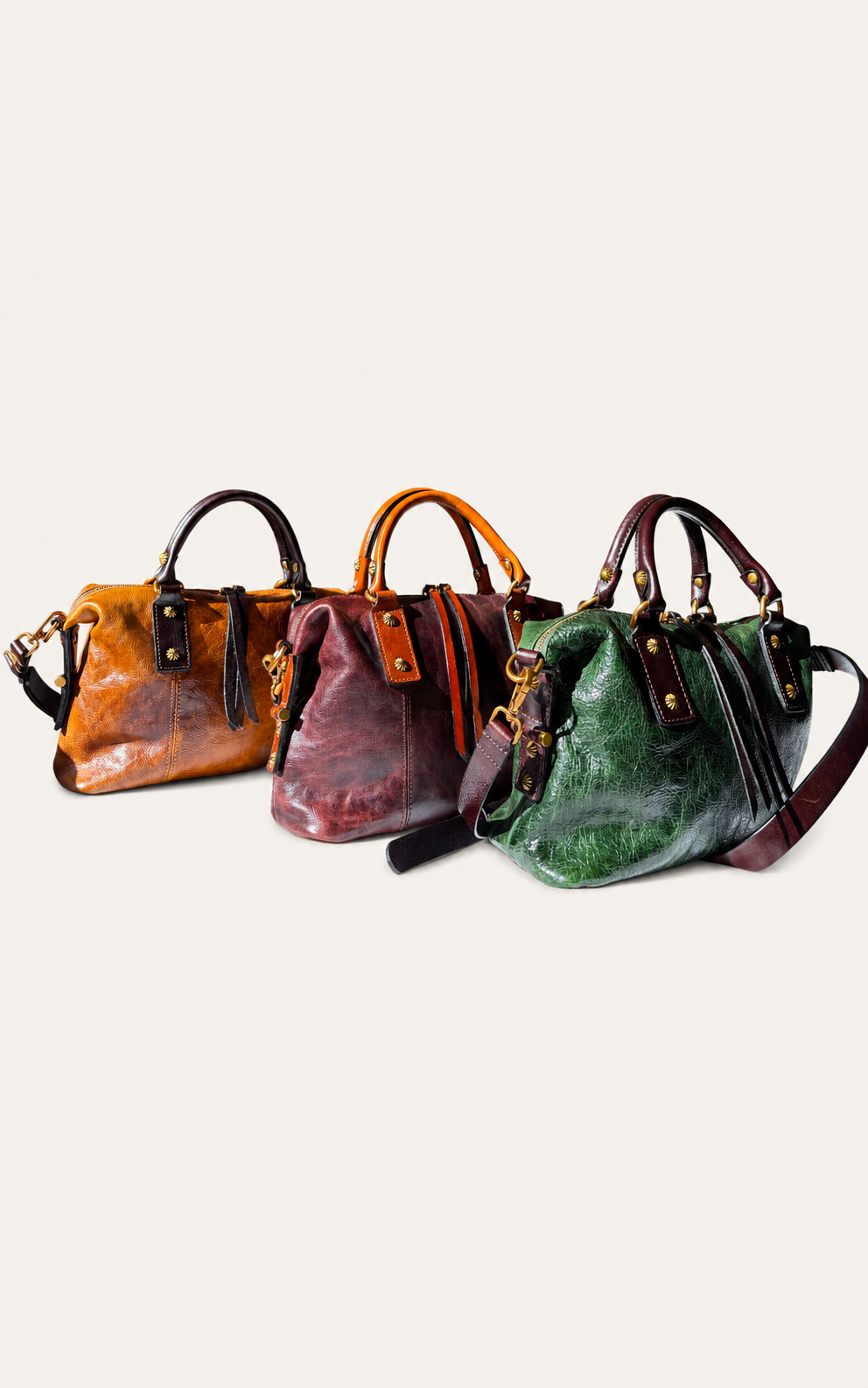The Madrone Full-Grain Leather Convertible Satchel — Burgundy