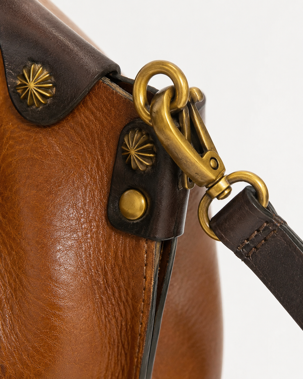 Vintage Leather Mini Tote Crossbody Bag