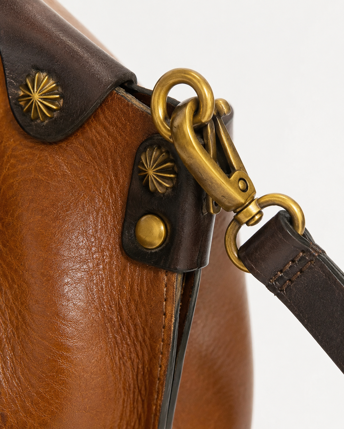 Vintage Leather Mini Tote Crossbody Bag