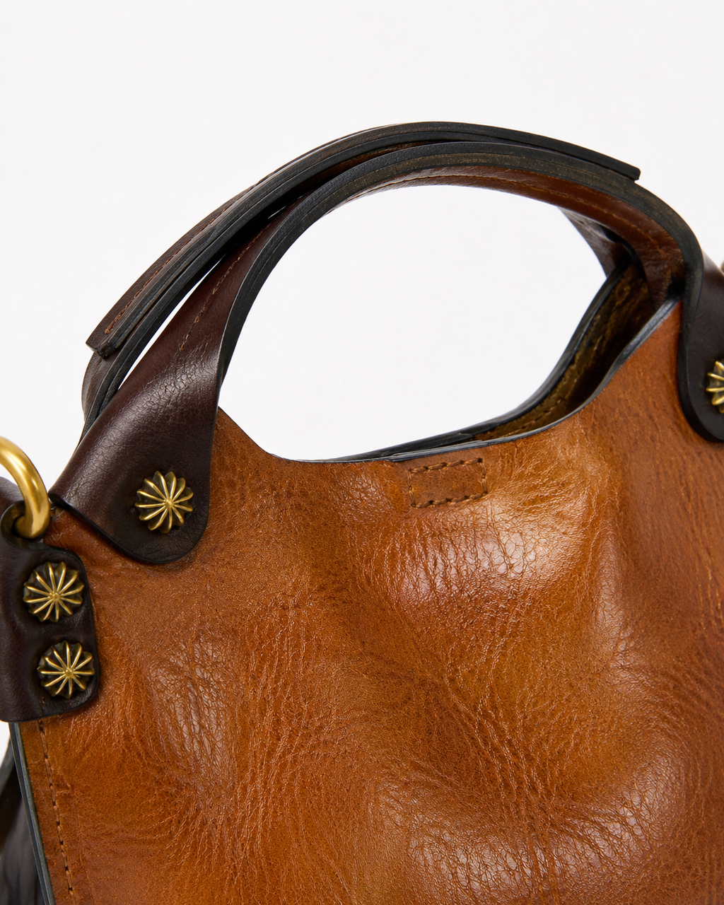 Vintage Leather Mini Tote Crossbody Bag