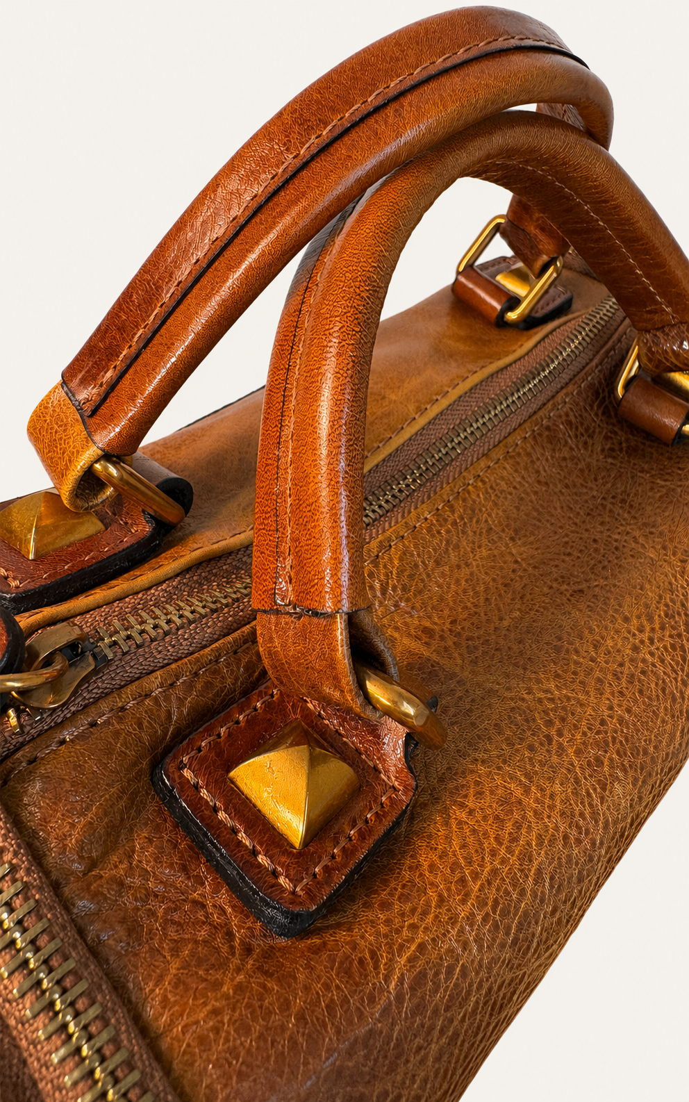 The Manzanita Full-Grain Leather Utility Satchel — Golden Saddle