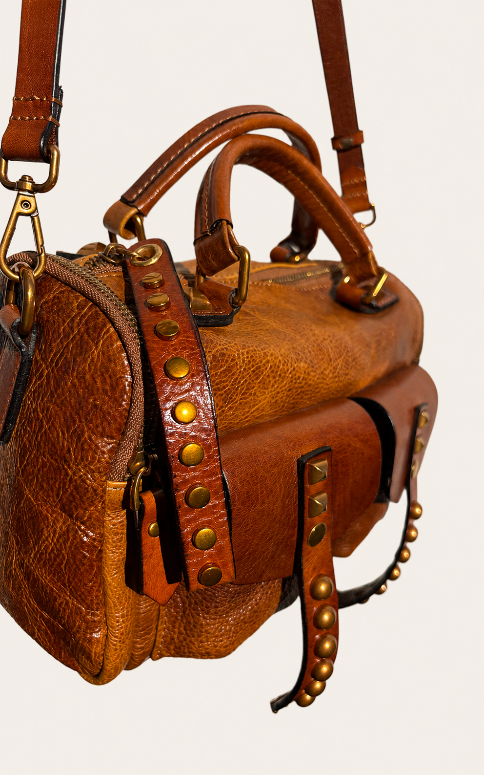 The Manzanita Full-Grain Leather Utility Satchel — Golden Saddle