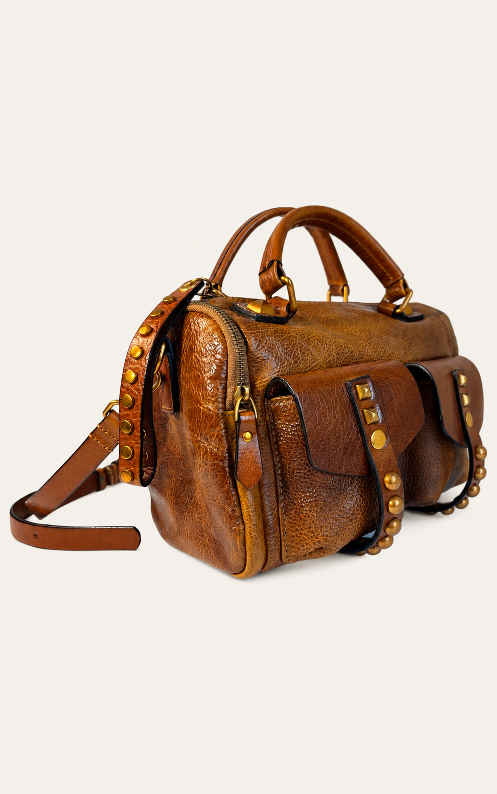 The Manzanita Full-Grain Leather Utility Satchel — Golden Saddle