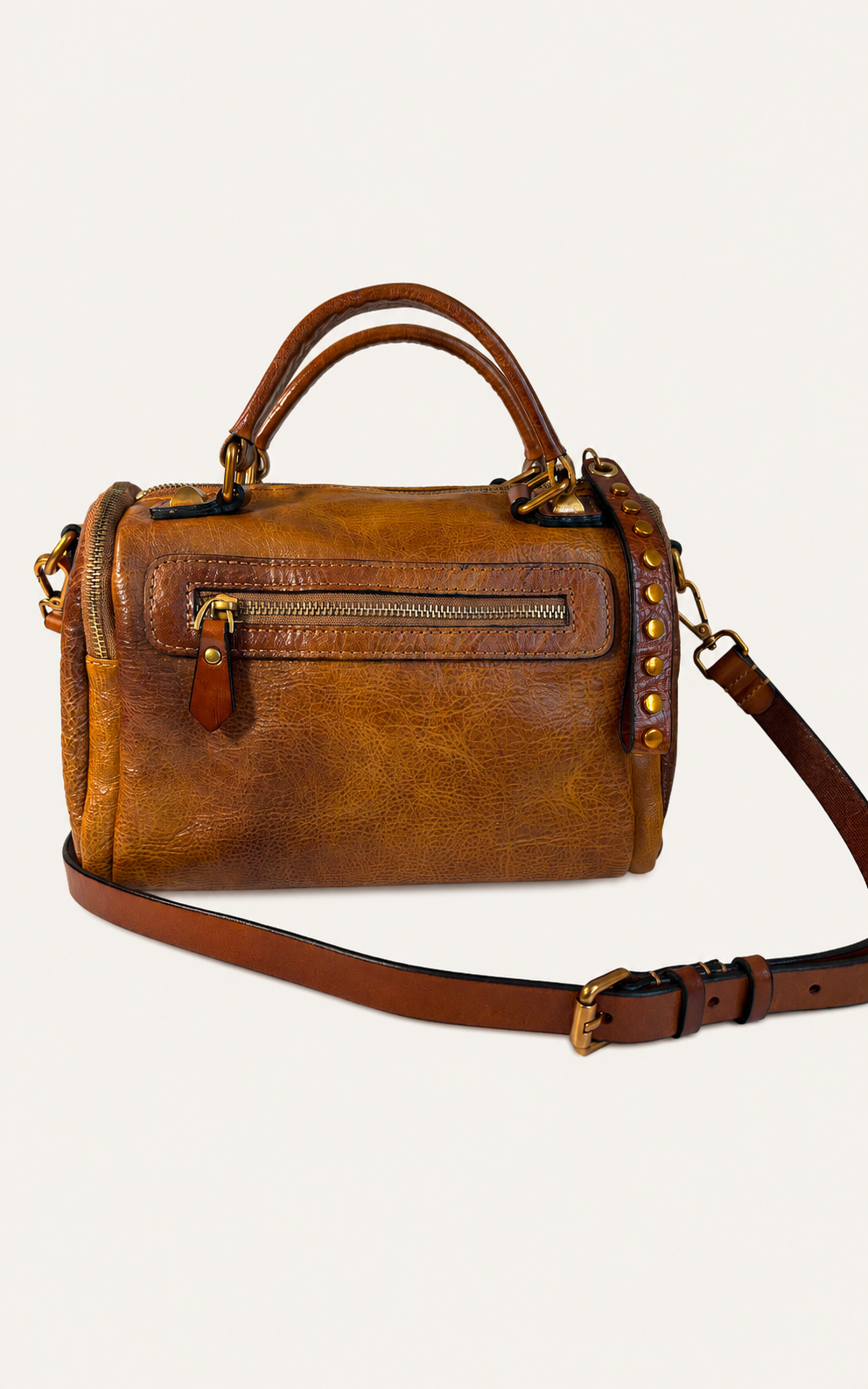 The Manzanita Full-Grain Leather Utility Satchel — Golden Saddle