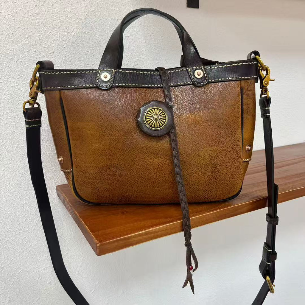 Heritage Full-Grain Leather Crossbody Tote Bag – ARBOR & GRAIN