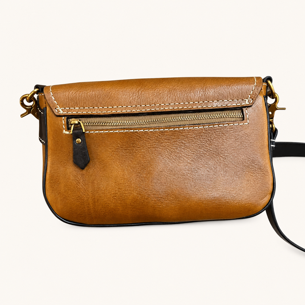 Vintage Leather Crossbody Satchel Bag