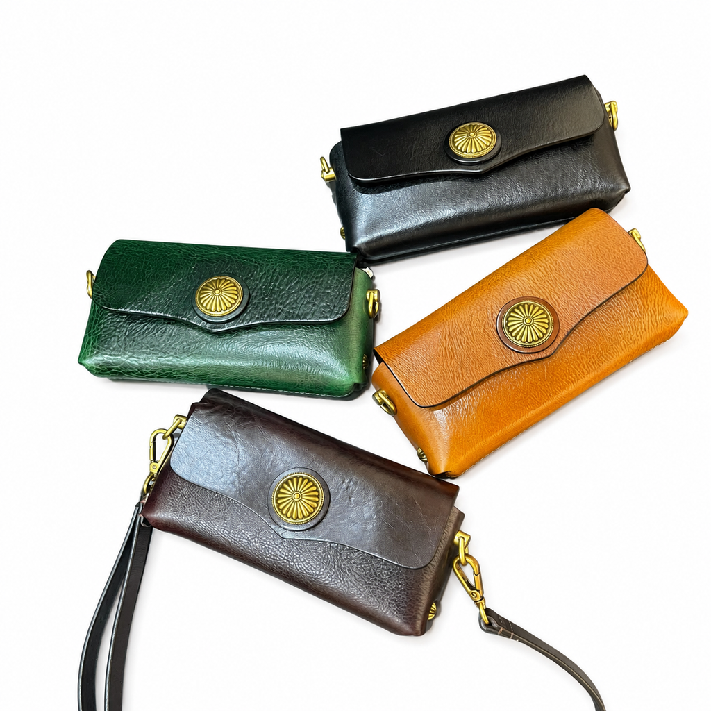Vintage Leather Phone Crossbody Bag