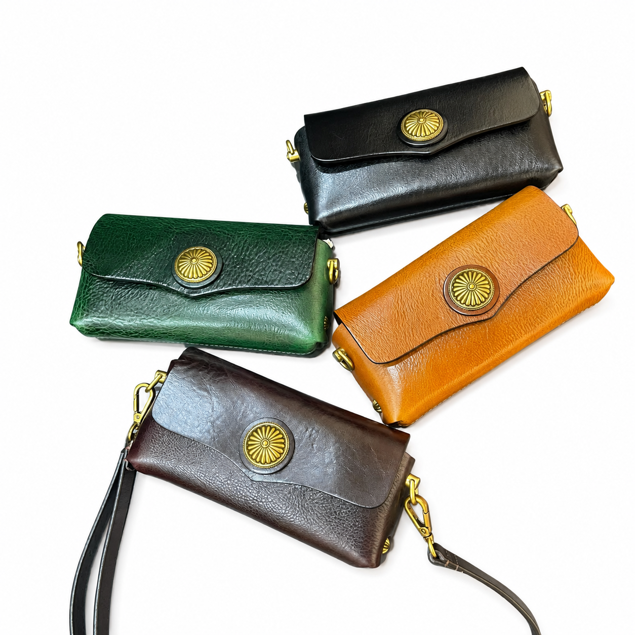 Vintage Leather Phone Crossbody Bag