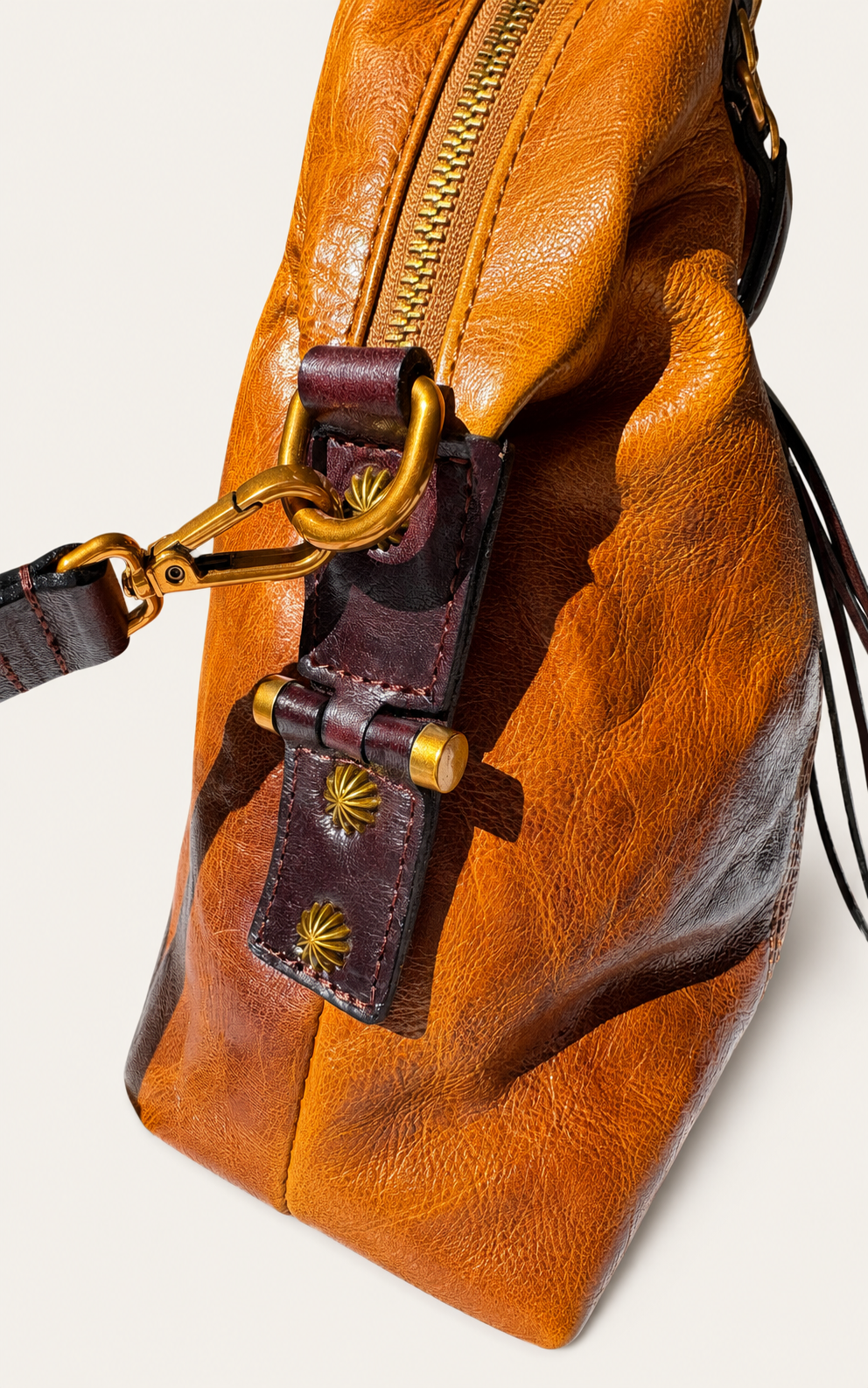 The Madrone Full-Grain Leather Convertible Satchel — Cognac