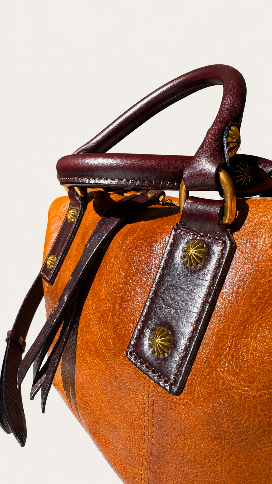 The Madrone Full-Grain Leather Convertible Satchel — Cognac
