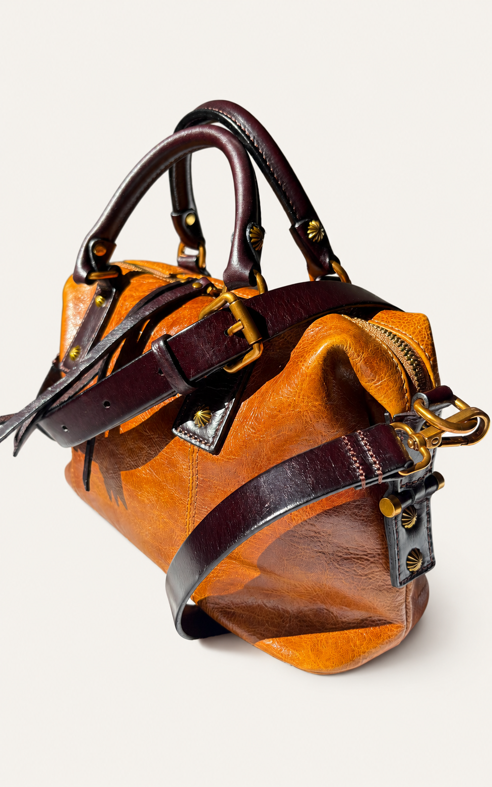 The Madrone Full-Grain Leather Convertible Satchel — Cognac
