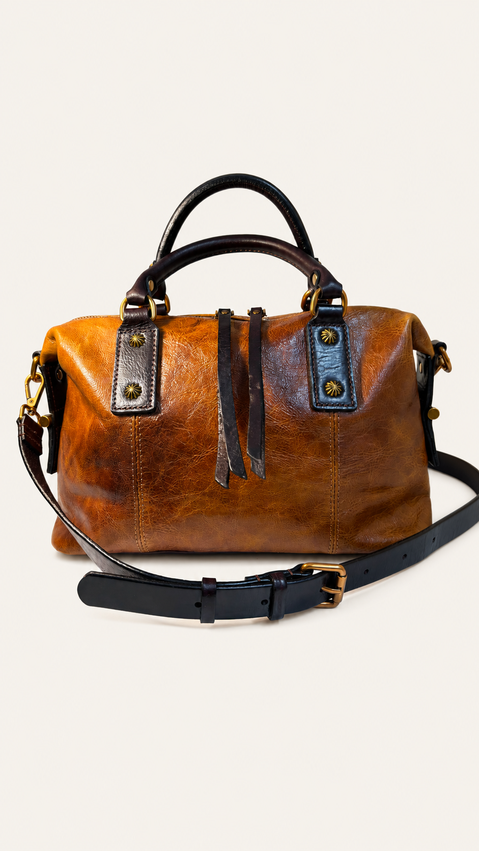 The Madrone Full-Grain Leather Convertible Satchel — Cognac