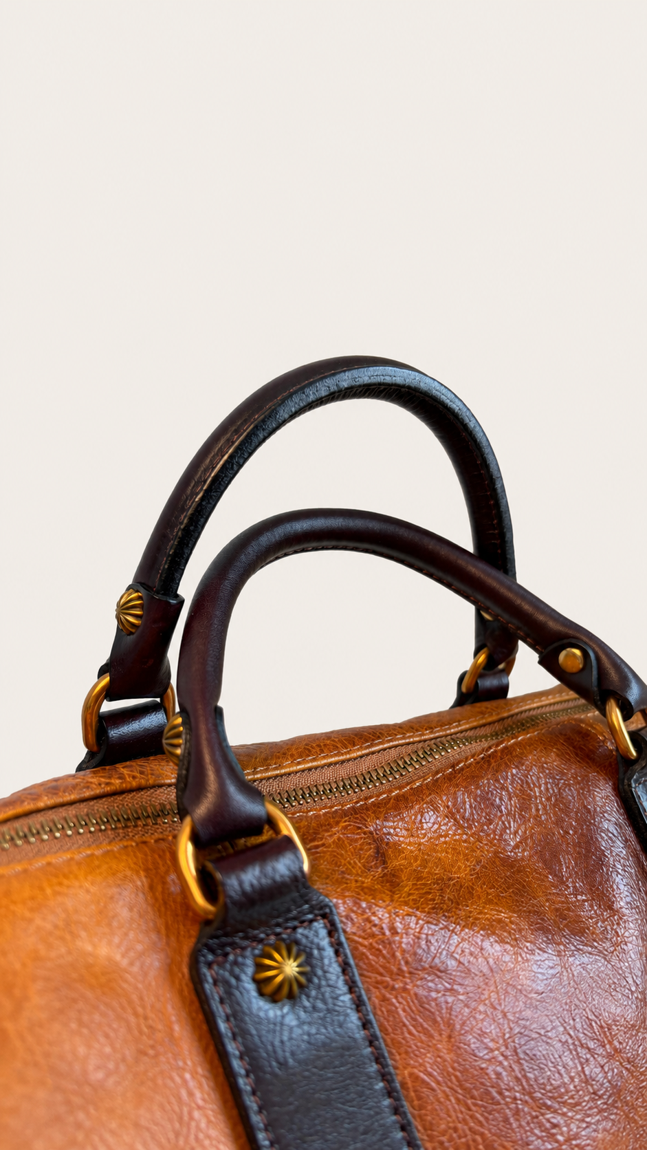 The Madrone Full-Grain Leather Convertible Satchel — Cognac