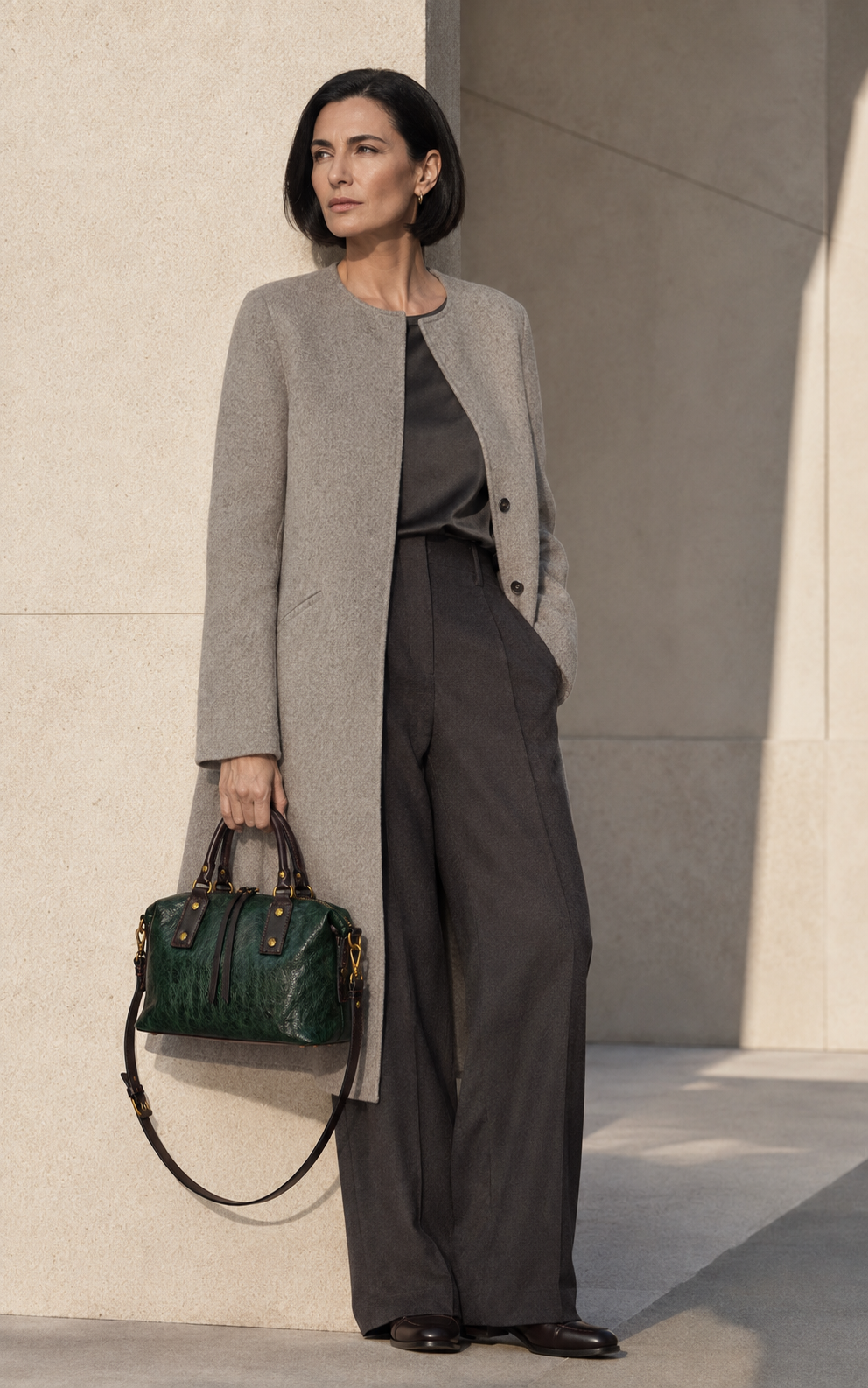The Madrone Full-Grain Leather Convertible Satchel — Forest Green