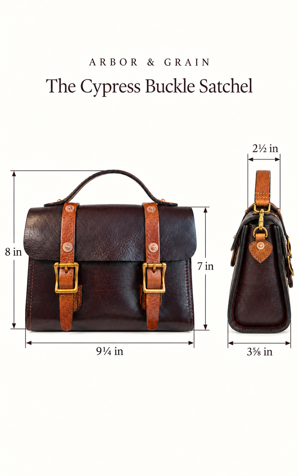 The Cypress Full-Grain Leather Buckle Satchel