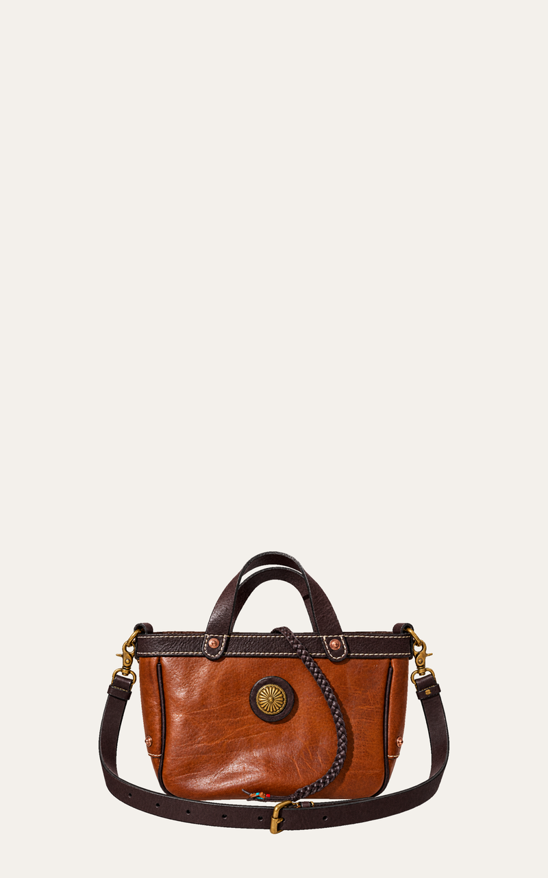 Juniper Full-Grain Leather Convertible Tote - Cognac & Espresso