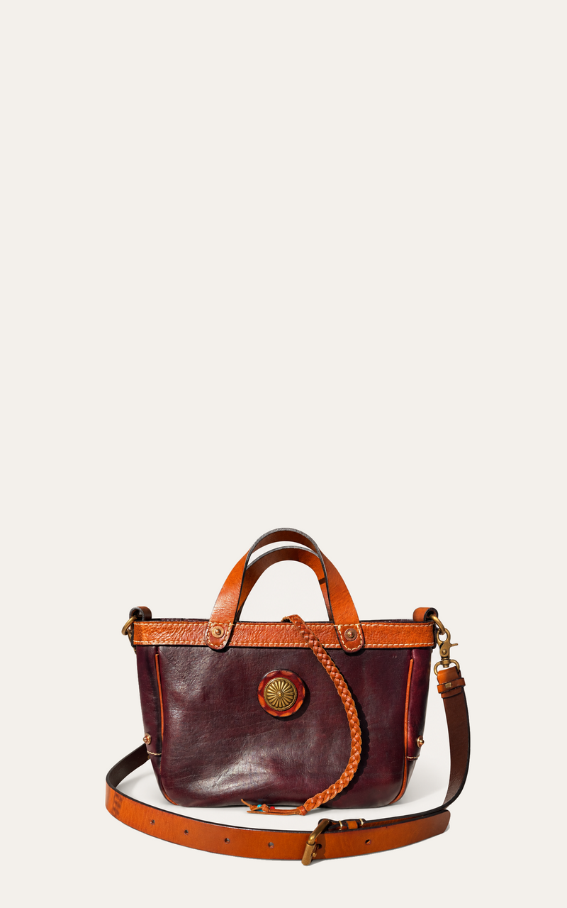 Juniper Convertible Leather Tote - Burgundy