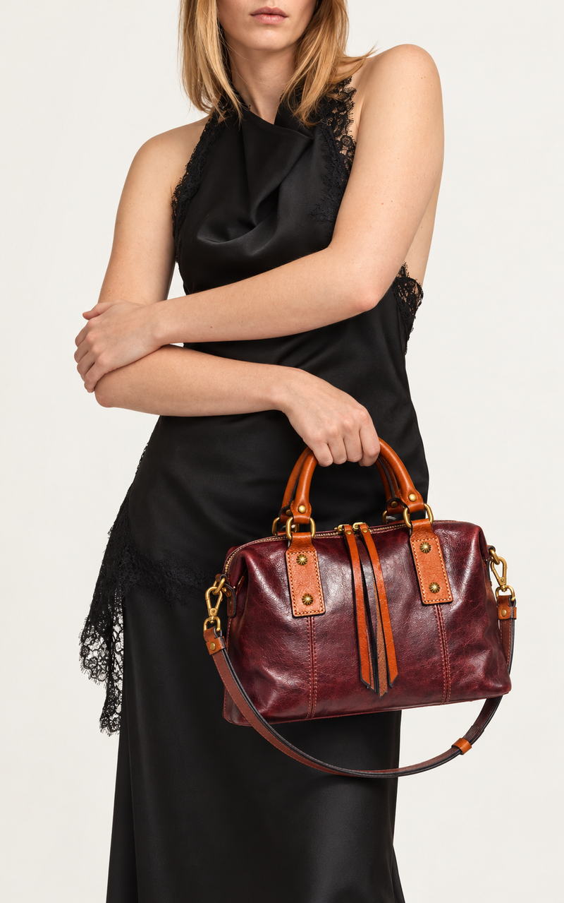 Madrone Convertible Satchel - Burgundy