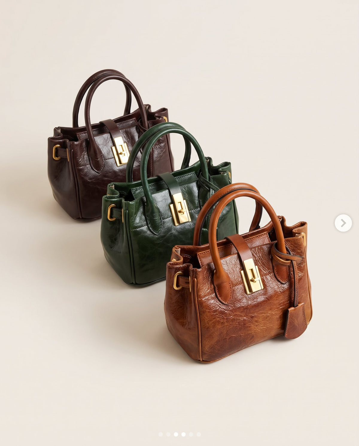 The Sage Mini Lock Leather Tote