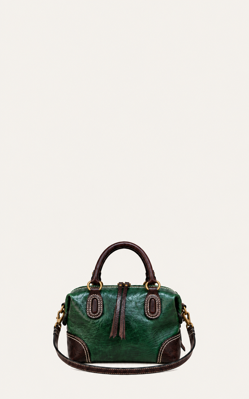 The Monterey Full-Grain Leather Satchel — Forest Green