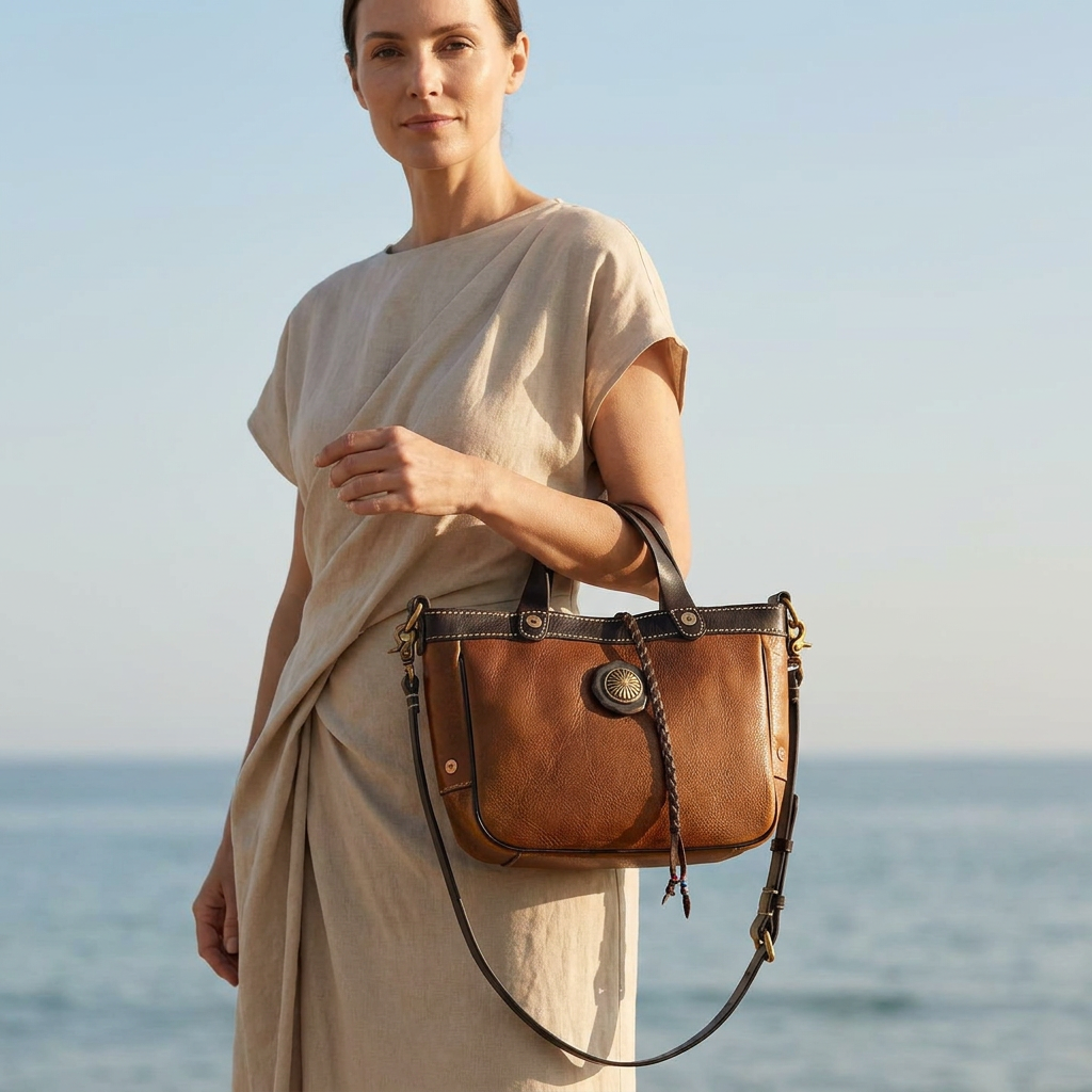 Heritage Full-Grain Leather Crossbody Tote Bag – ARBOR & GRAIN