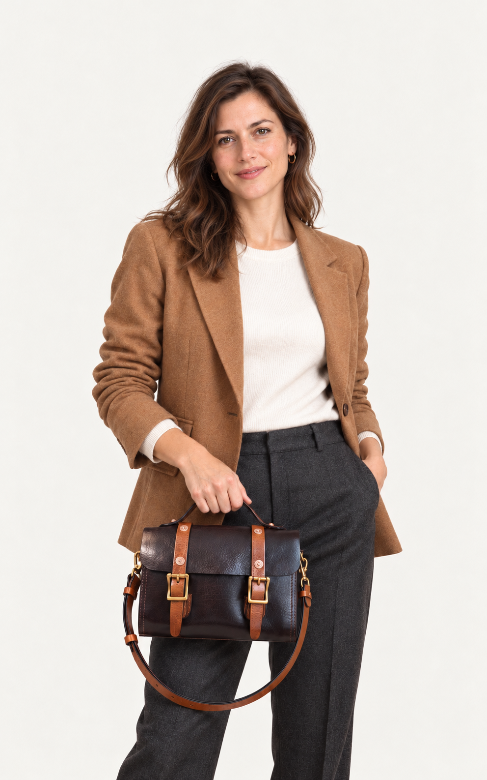 The Cypress Full-Grain Leather Buckle Satchel