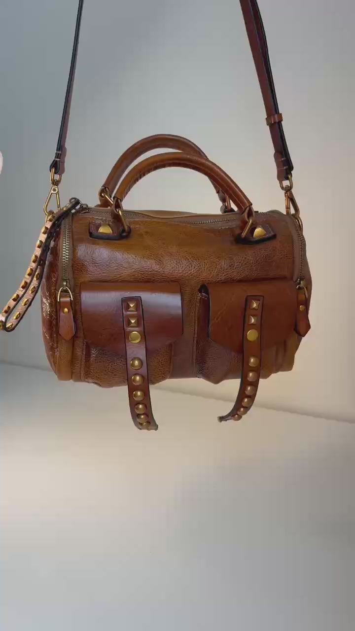 The Manzanita Full-Grain Leather Utility Satchel — Golden Saddle