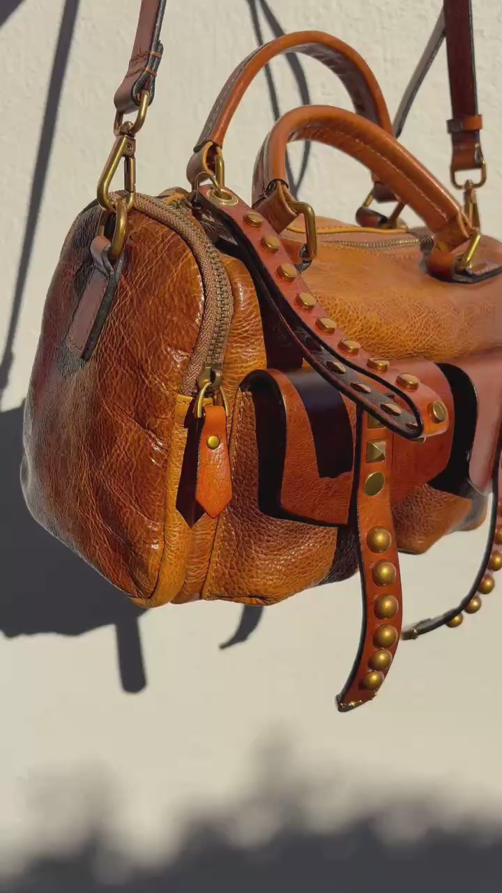The Manzanita Full-Grain Leather Utility Satchel — Golden Saddle